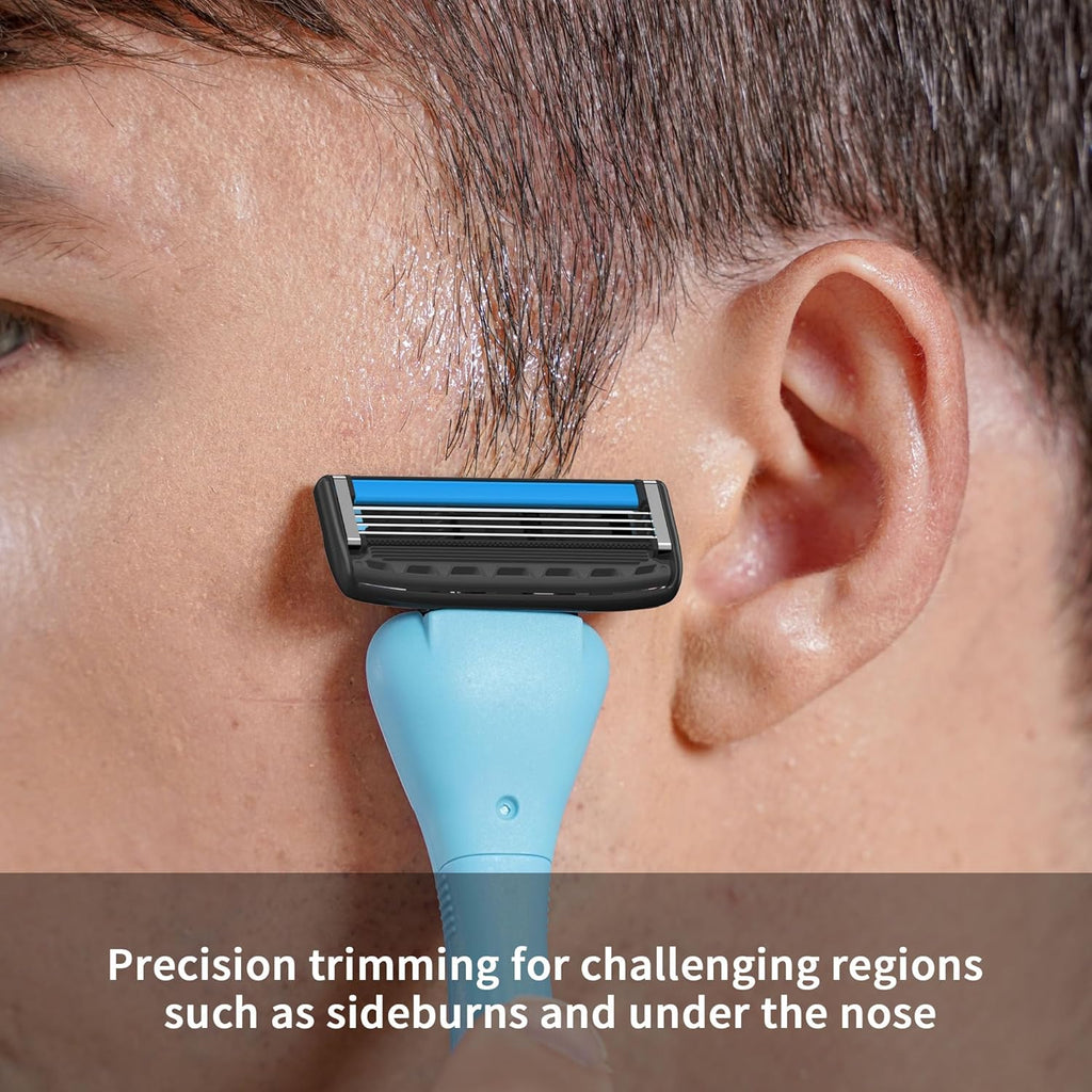 DORCO with Earth Razor with Pace 4 Pro Cartridges • Handle Made from Post Recycled Plastic • Premium Blades For Men and Women Body & Face Shaving • One Handle and 5 Cartridges