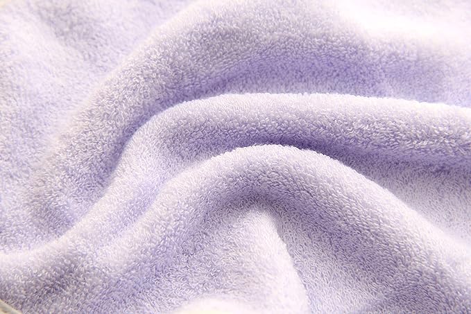 HIPHOP PANDA Baby Washcloths, Rayon Made from Bamboo - 2 Layer Ultra Soft Absorbent Newborn Bath Face Towel - Reusable Baby Wipes for Delicate Skin - Purple, 6 Pack-BubblyBeeBaby