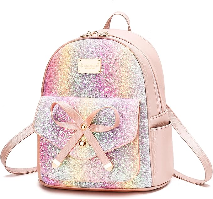 I IHAYNER Girls Bowknot Cute Leather Backpack Mini Backpack Purse for Women-BubblyBeeBaby