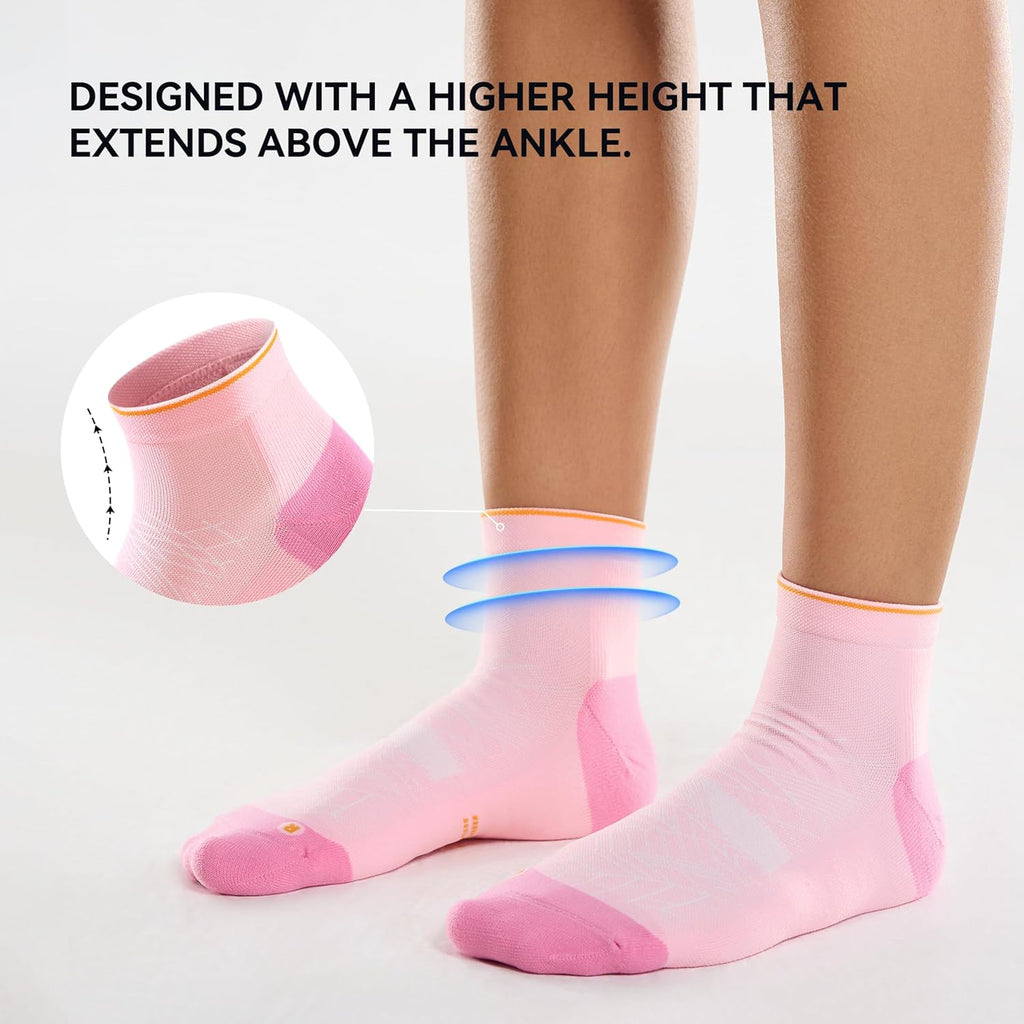 CS CELERSPORT 2/5 Pairs Ankle Compression Socks for Men and Women Running Athletic Socks