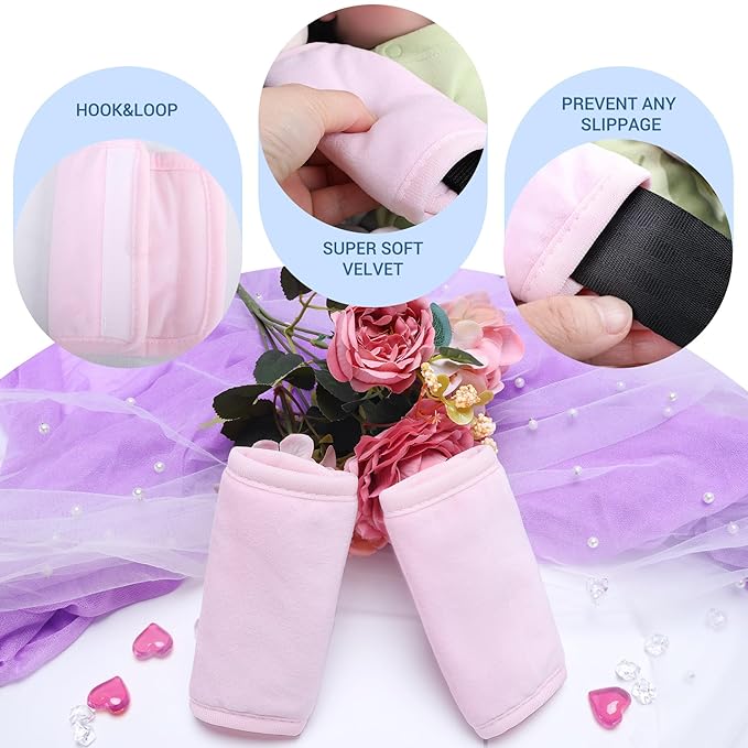 COOLBEBE New Babybody Support & Strap Covers Set for Newborn Infant Toddler- Extra Soft Stroller Cushion Pads Car Seat Insert, Perfect for Carseats, Strollers, Swings, Pink-BubblyBeeBaby