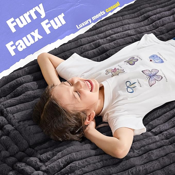 Hobestluk 5FT Bean Bag Chairs Adult Bean Bag with Portable Handle Comfy Large Bean Bag Lounge Chair with Removable Cover for Living Room Bedroom (Stripe Dark Grey, 5FT)-BubblyBeeBaby