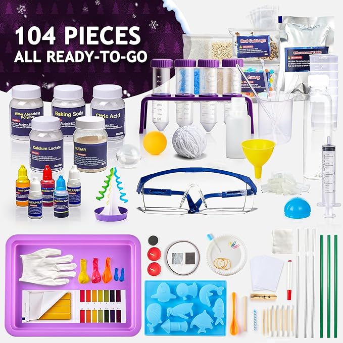 Japace 100+ Experiments Science Kit for Kids, Cool Boy Christmas Birthday Gift Ideas, Chemistry and Physics Set STEM Toys for Boys Girls-BubblyBeeBaby