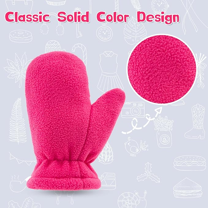 BAVST Baby Toddler Winter Mittens Girls Warm Fleece Lined Gloves Kids Sherpa Lined Mittens for Boys-BubblyBeeBaby