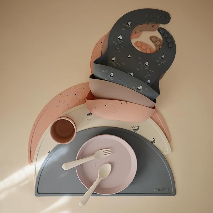 mushie Silicone Baby Bib | Adjustable Fit Waterproof Bibs (Boats)-BubblyBeeBaby