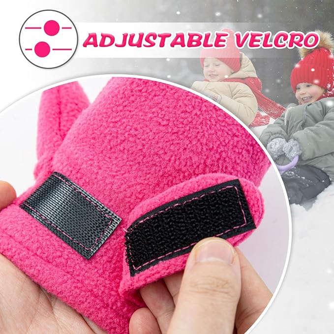 BAVST Baby Toddler Winter Mittens Girls Warm Fleece Lined Gloves Kids Sherpa Lined Mittens for Boys-BubblyBeeBaby