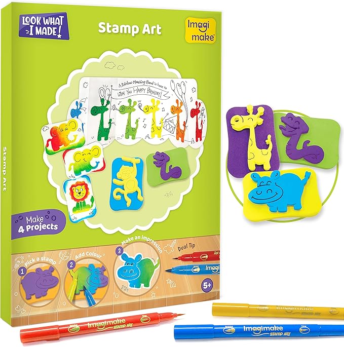 Imagimake 5 in 1 Awesome Craft Kit | Over 15 Projects - Creative DIY Arts & Crafts, Craft Kit for Kids | Gifts for 5 6 7 8 9 10 11 12 Years Old Girls & Boys | Arts and Crafts for Kids Ages 6-8 & 8-12-BubblyBeeBaby