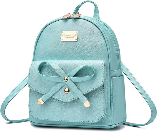 I IHAYNER Girls Bowknot Cute Leather Backpack Mini Backpack Purse for Women-BubblyBeeBaby
