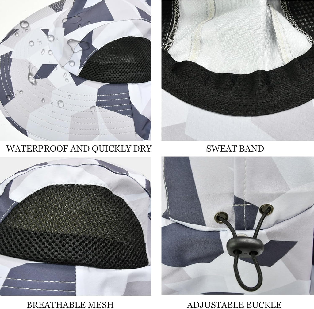 Sun Hat for Men Women with Neck Flap,UPF 50+ UV Protective Hiking Fishing Hats,Wide Brim Sun Hat for Women&Men