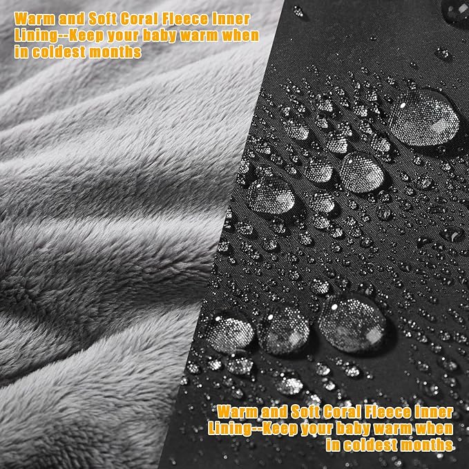 Yoofoss Winter Stroller Cover - Universal Toddler Footmuff, Water Resistant Coral Baby Stroller Bunting Sleeping Bag-BubblyBeeBaby