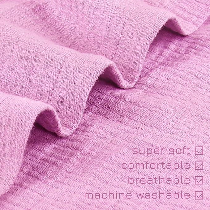 Hooyax Muslin Baby Lounger Cover Soft Organic Cotton Slipcover Fits Newborn Lounger for Baby Boys and Girls (Lavender)-BubblyBeeBaby