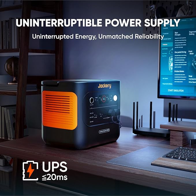 Jackery Explorer 2000 v2 Solar Generator and 500W Solar Panel, 2042Wh LiFePO4 Power Station, 2200W AC Output, 1 Hour Fast Charging for Emergencies, Power Outages, Camping-BubblyBeeBaby