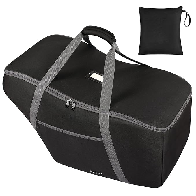 Car Seat Travel Bag Fit Graco SnugRide 35 Lite and Base, Chicco KeyFit 30 and Base, Car seat Bags for Air Travel, Padded Infant Carrier Bag with side pocket and Protective Feet, Extra small Bag-BubblyBeeBaby