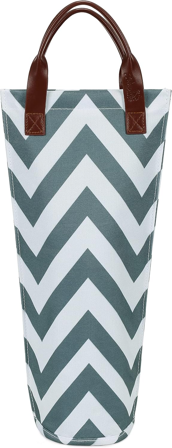 Tirrinia Single Wine Carrier Tote, Insulated Wine Cooler Bag for Travel, Picnic, & Wine Gifts – Thermal Padded Wine Bottle Holder Tote for Men & Women, Wine Gift for Wine Lovers,Black