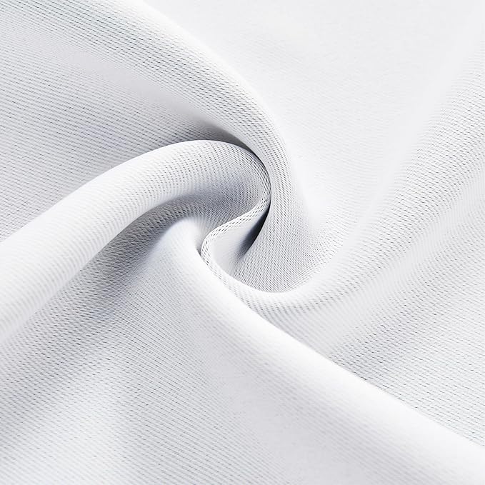 Joydeco Custom Blackout Curtains for Bedroom, 1 Panel Room Darkening Curtains & Drapes for Living Room Window Rod Pocket Back Tab (Custom Size,Pure White)-BubblyBeeBaby