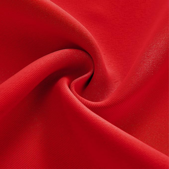 Joydeco Custom Blackout Curtains for Bedroom, 1 Panel Room Darkening Curtains & Drapes for Living Room Window Rod Pocket Back Tab (Custom Size,Red)-BubblyBeeBaby