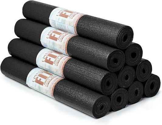 10 Pack Economy Yoga Mat, 68" x 24" Non Slip Exercise Mat, 3mm Thick Gym Mat, Bulk Non Toxic Yoga Mats for Home Workout and Studios-BubblyBeeBaby