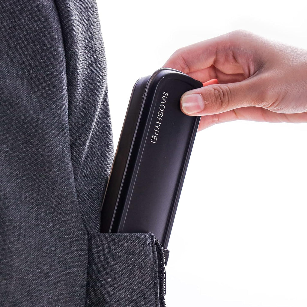 Portable Utensils Set with Case, 4pcs Stainless Steel Reusable Silverware for Lunch Camping School Picnic Workplace Travel, Lunch Box Includ Fork Spoon Knife,Easy to clean,Dishwasher Safe(Black)