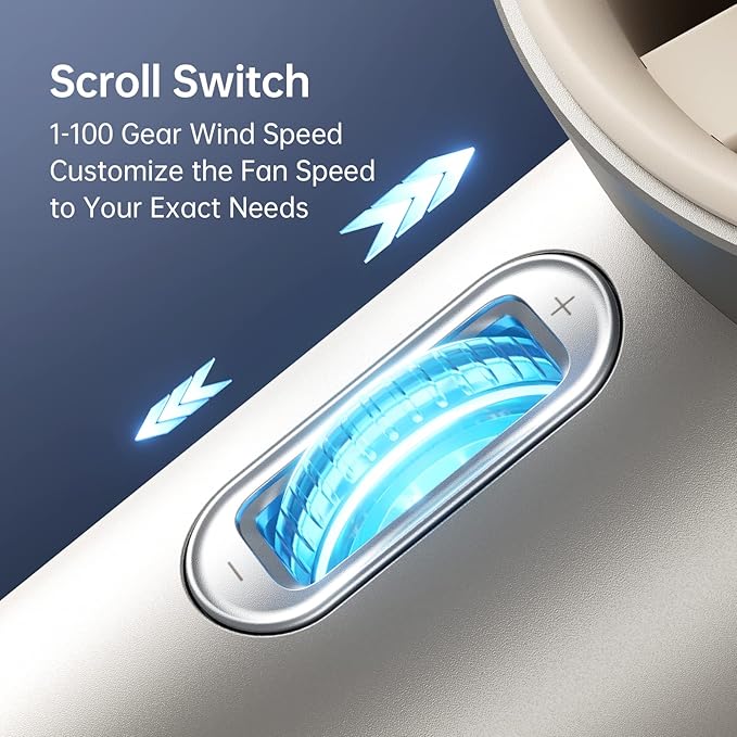 JISULIFE Handheld Fan Pro Series - Extreme Cooling Output: 1-100 Speed Scroll Wheel, Metal Body, Digital Display, 1.5H Fast Charge, 5000mAh-Portable Fan for Travel Outdoor, Gifts for Women Men(Brown)-BubblyBeeBaby