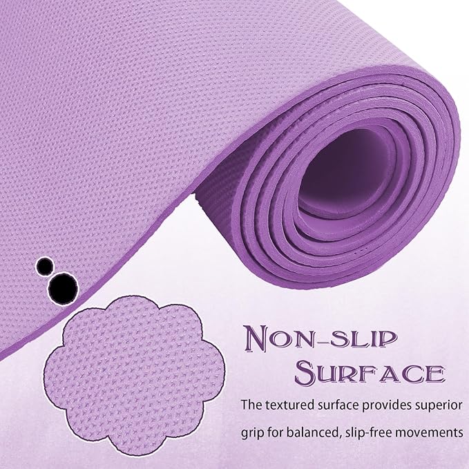 10 Pack Yoga Mats Bulk, 68'' x 24'' x 4mm Thick Yoga Mats for Kids and Adult Gym Mats Bundle Latex Free Exercise Mats with Non Slip Texture for Outdoor Yoga, Pilates or Workout-BubblyBeeBaby