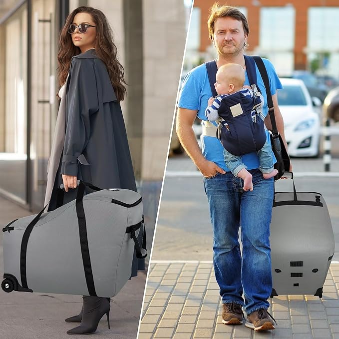 Car Seat Bags for Air Travel Fit Chicco Keyfit 35 and Anti-rebound Bar Base, Fit Doona Car Seat Stroller and Base, Nuna Pipa Travel Bag, Infant Car Seat Bag, Doona Travel Bag-BubblyBeeBaby