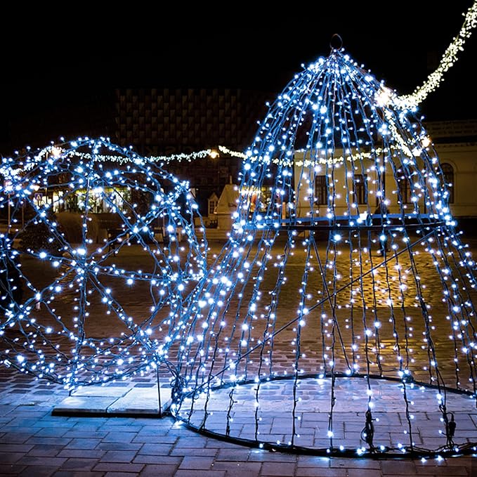 HOME LIGHTING 66ft Christmas Decorative Mini Lights, 200 LED Green Wire Fairy Starry String Lights Plug in, 8 Lighting Modes, for Indoor Outdoor Xmas Tree Wedding Party Decoration (White)-BubblyBeeBaby