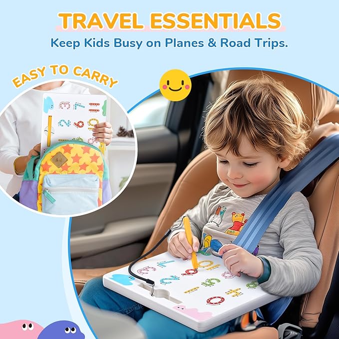 JoyCat Double-Sided Magnetic Number Tracing Board - 2-in-1 Numbers 1-20 Writing Toys for Toddlers & Kids, Preschool Math Manipulatives, Kindergarten Educational Learning Gifts for 3-5 Year Olds-BubblyBeeBaby