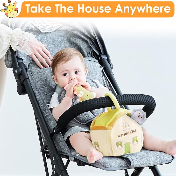 iPlay, iLearn Baby Toys 3 6 12 Month Newborn Gift, Infant Soft Jungle Stuffed Animal Rattle Plush Barn, First Birthday Basket Shower Stuffer, Boy Girl Sensory Hand Development Toy 2 4 7 9M 1 Yr-Jungle-BubblyBeeBaby