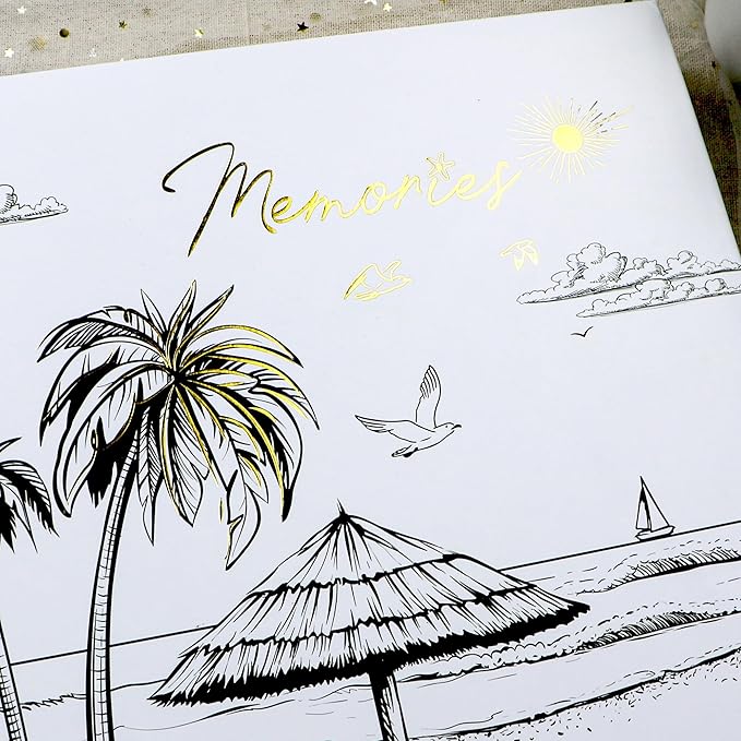 Holoary Travel Photo Album 4x6 500 Photos, Five Pictures Per Page, Large Beach and Vacation Album, Printed Book Cover Travel Design for Honeymoon Memories-BubblyBeeBaby