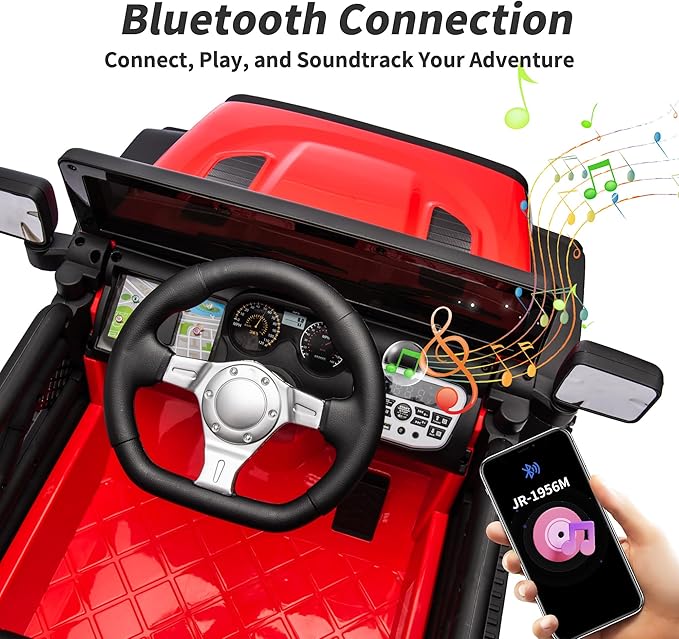 24V Kids Ride on Car, Kids Electric Vehicles Car Ride on Toy Truck for Toddlers w/Remote Control, 400W Motor - Red-BubblyBeeBaby