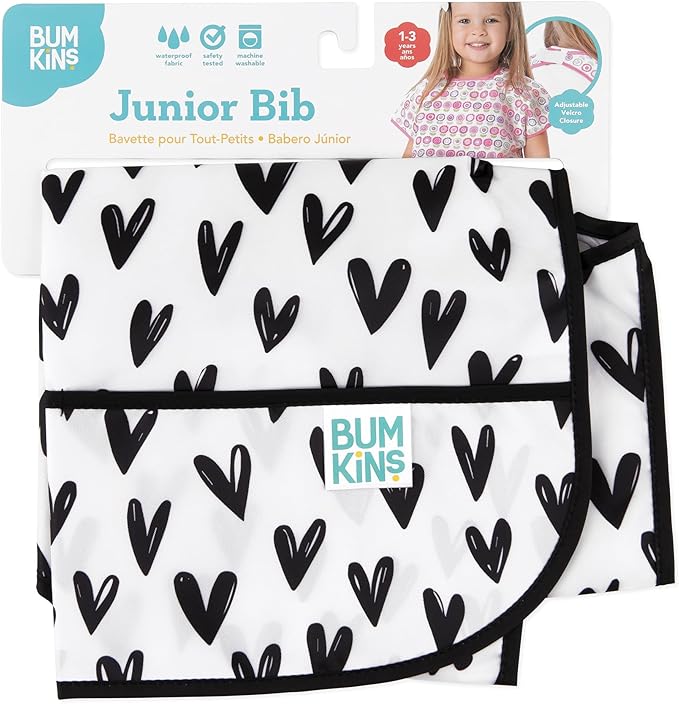 Bumkins Bibs - Toddler Bibs, Waterproof, Large for 1-3 Years, Short Sleeve-BubblyBeeBaby