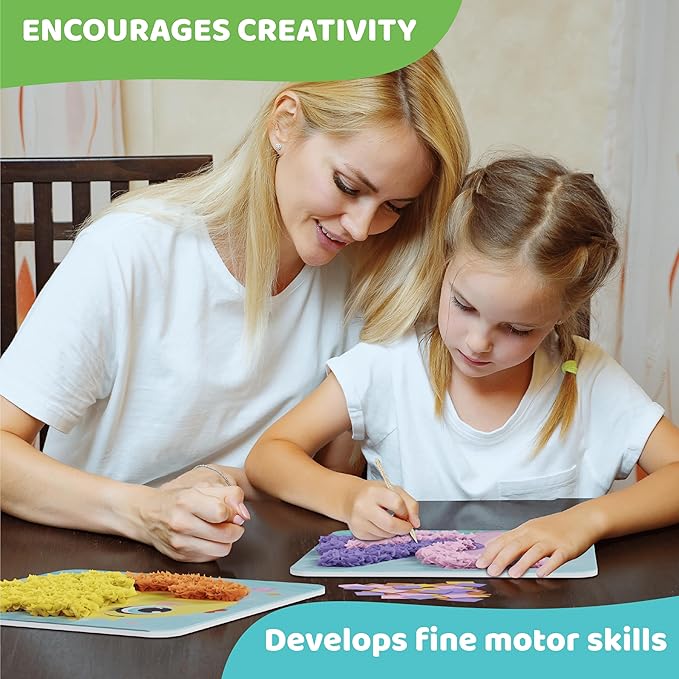 jackinthebox Poke Poke Art – Ocean Theme, Mess-Free Fabric Art and Craft, Flower Pressing Kits, Gift for Kids, Toys for Girls and Boys Ages 4 5 6 7 8-BubblyBeeBaby