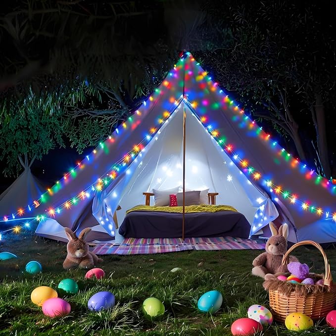 132FT Rope Lights for Outside,2 Pack 66FT Connectable String Lights Outdoor Waterproof IP67,8 Modes 400 LEDs Rope Lighting for Garden,Party,Indoor Bedroom,Christmas Eaves Decor,Coloured-BubblyBeeBaby