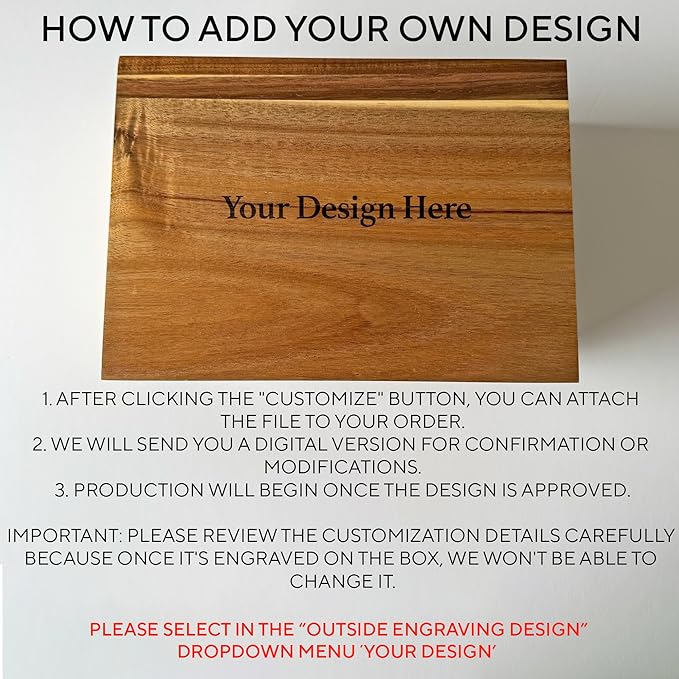 Keepsake Box for Couple - Engraved Memento Box w/ Couples Names, Anniversary Wedding Gift for Couple, Acacia Wood Love Chest, Time Capsule, Custom Heirloom Storage, Hidden Message, 11 x 8 x 4.75 in-BubblyBeeBaby