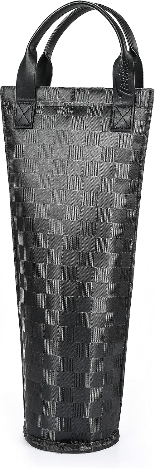 Tirrinia Single Wine Carrier Tote, Insulated Wine Cooler Bag for Travel, Picnic, & Wine Gifts – Thermal Padded Wine Bottle Holder Tote for Men & Women, Wine Gift for Wine Lovers