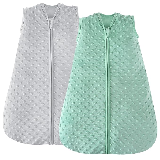 JELLYMONI Fleece Baby Sleep Sack 6-12 Months, 1.5 Tog Warm Winter Baby Wearable Blanket with Plush Dots and 2-Way Zipper, Cotton Toddler Sleep Sack-BubblyBeeBaby