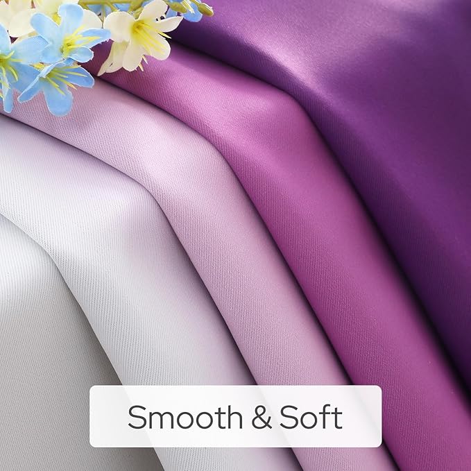 HOMEIDEAS Purple Ombre Blackout Curtains, 52 X 84 Inch Length Gradient Color Room Darkening Curtains with Grommet Thermal Insulated Window Drapes for Living Room, Bedroom, 2 Panels-BubblyBeeBaby