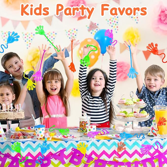 24 PCS Sticky Hands for Kids Party Favors Treat Gift Egg Filler Goodie Bag Stuffer Treasure Box Toy Classroom Carnival Prizes Student Mini Bulk Pinata Slap Hand Sensory Fidget Stretchy Toy Halloween-BubblyBeeBaby