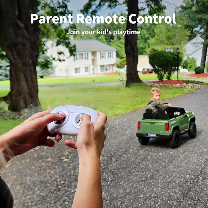 24V 10Ah Ride on Toy for Big Kids, 4WD 2 Seater Electric SUV Kids Car to Drive w/Remote Control, 4x200W Motors - Army Green-BubblyBeeBaby