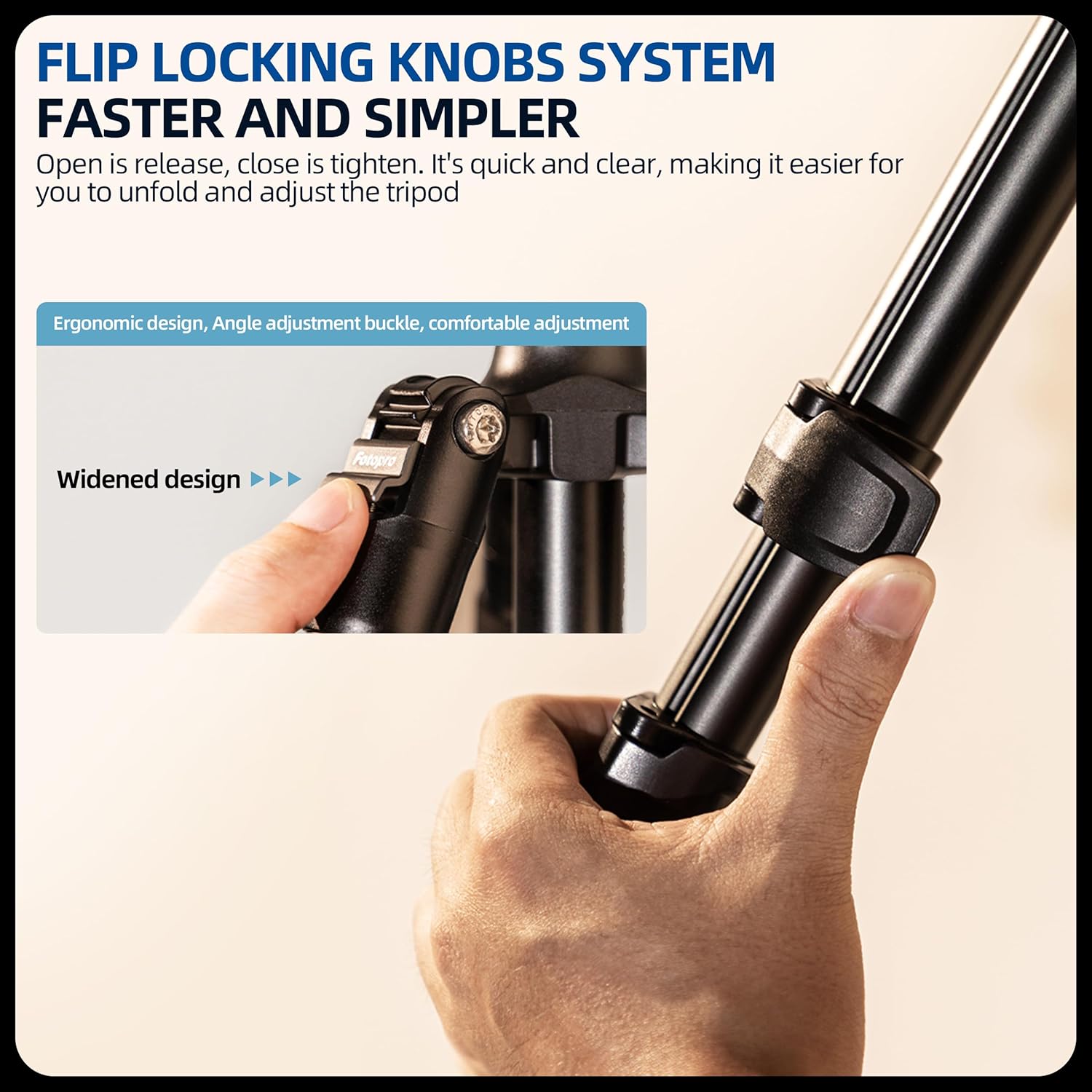 Fotopro 73" Camera Tripod, Aluminum Compact Travel Tripod and Monopod with 360° Ball Head Quick Release Plate, Professional Camera Tripod for DSLR, A4I A5I (Blue, 80 Inch)