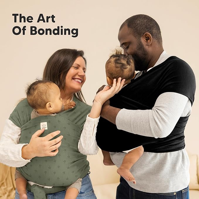 KeaBabies Baby Wrap Carrier - All in 1 Original Baby Carrier Newborn to Toddler Sling, Easy to Wear, Hands Free Bonding, Lightweight, Breathable Infant Wraps (Forest)-BubblyBeeBaby