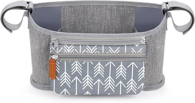 Accmor Universal Stroller Organizer with Detachable Phone Bag, Stroller Bag Caddy Organizer Stroller Accessories for Uppababy, Baby Jogger, Nuna, Doona, Britax Strollers-BubblyBeeBaby