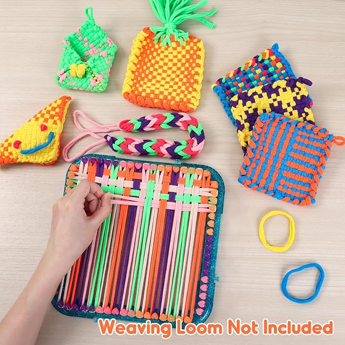 IQKidz 224 PCS Loom Loops Refill for Potholder Weaving Loom Kit Toys, Elastic DIY Arts and Crafts Loops Supplies for Kids Beginners, Perfect Birthday Gifts for 5 6 7 8-12 13 Year Old Girls-BubblyBeeBaby