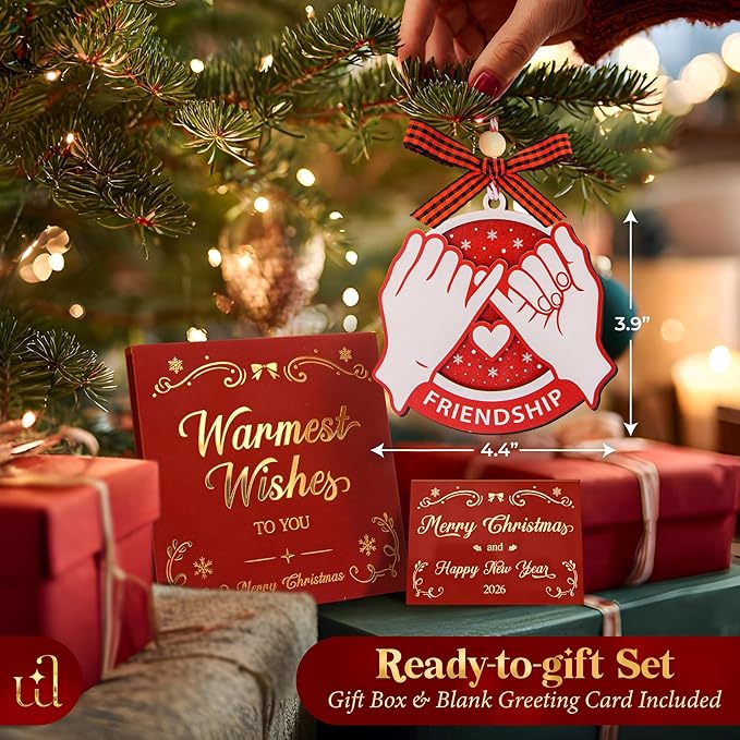 2025 Friendship Ornaments for Women Friends - Best Friends Ornaments for Women, Unique Best Friend Christmas Ornament 2025 for Christmas Tree Decorations, Special Friendship Birthday Gifts-BubblyBeeBaby