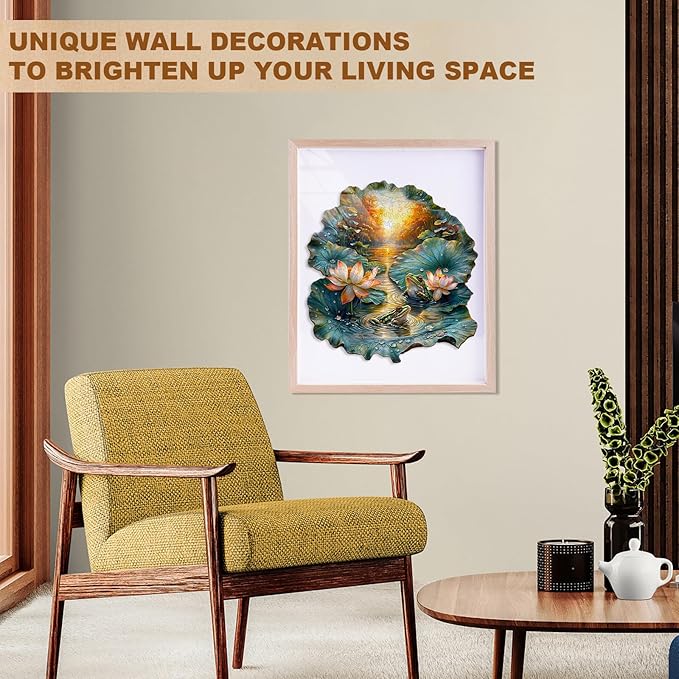 Jigfoxy Wooden Puzzles for Adults, Lotus Wood Puzzles Adult, Unique Animal Shape Wooden Jigsaw Puzzles for Adults, Birthday Gifts for Puzzle Lovers, Family, Friend (S-8.5 * 7.9in-100pcs)-BubblyBeeBaby