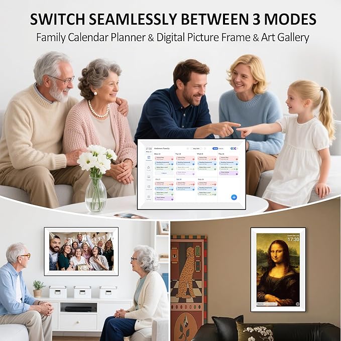 15.6" Digital Calendar Wall Planner,Touchscreen Interactive Display for Family Schedules, Achievement Rewards, Meal Planning,Digital Picture Frame, FHD 1080p Wall-Mountable Home Hub-BubblyBeeBaby