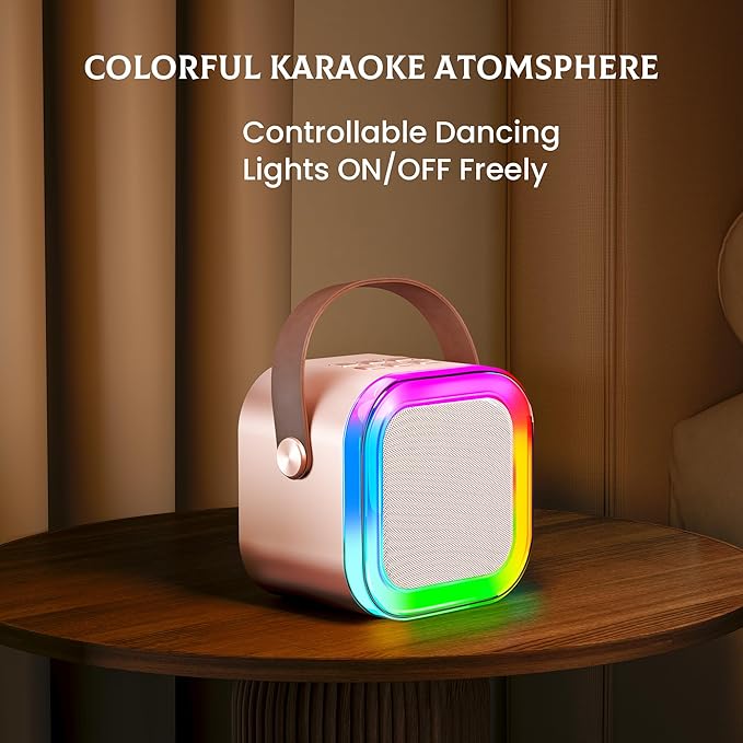 IROO Mini Karaoke Machine for Kids, 2025 TOP Toys Birthday Gifts Ideas for Girls Ages 4, 5, 6, 7, 8, 9, 10, 12+ Years Old, Portable MP3 Player with 2 Wireless Mics for Party-BubblyBeeBaby