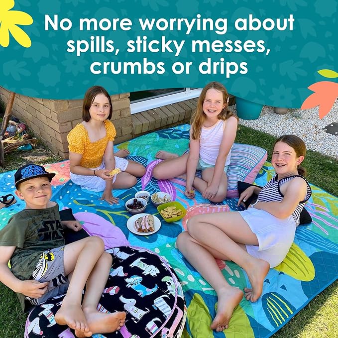 Jumbo Picnic Rug, Premium Large Picnic Mat, 6'7" x 6'7", Outdoor Waterproof Picnic Blanket Beach Mat, Foldable & Waterproof, Picnic Blankets Ideal for Beach & Park, Outdoor Blanket-BubblyBeeBaby