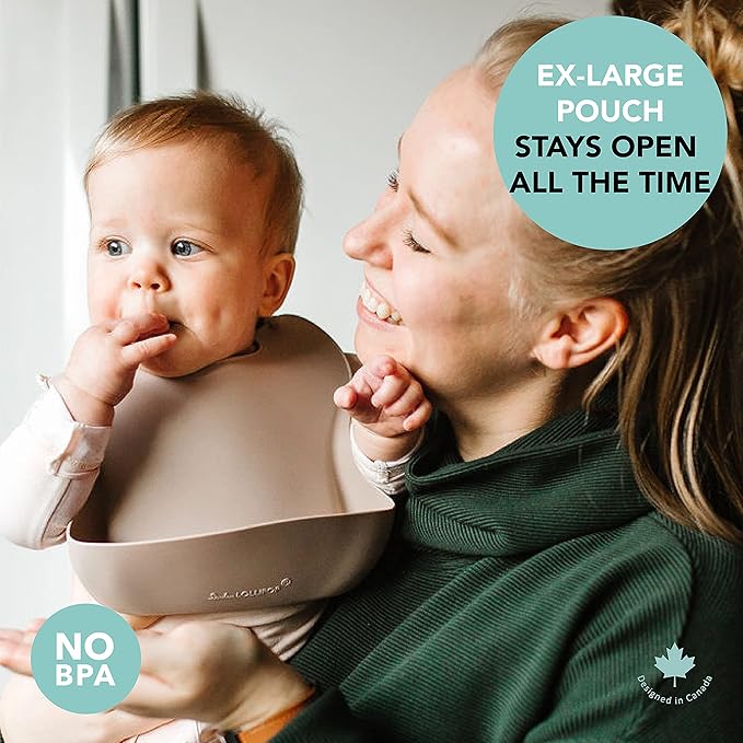 Loulou Lollipop Soft, Waterproof Silicone Feeding Bib-BubblyBeeBaby