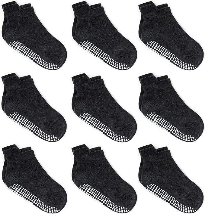 Zaples Baby Non Slip Grip Ankle Socks with Non Skid Soles for Infants Toddlers Kids Boys Girls-BubblyBeeBaby